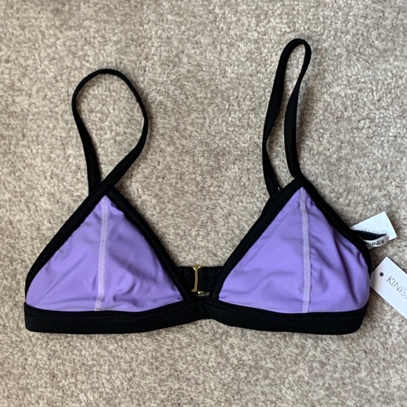 Kinis Swimwear Other - Kinis Swimwear SZ 6 Purple & Black Bikini Top NWT